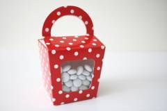 Cupcake Candy Tote Box Red & White Polkadots